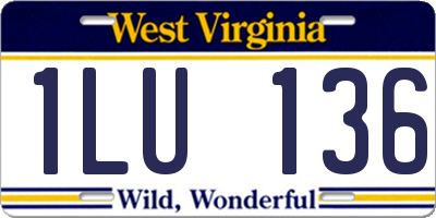 WV license plate 1LU136