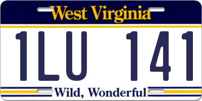 WV license plate 1LU141