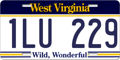 WV license plate 1LU229