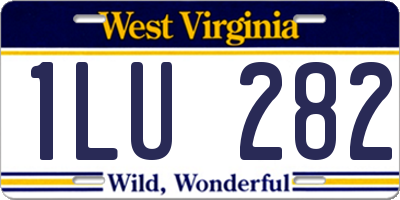 WV license plate 1LU282