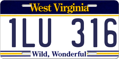 WV license plate 1LU316