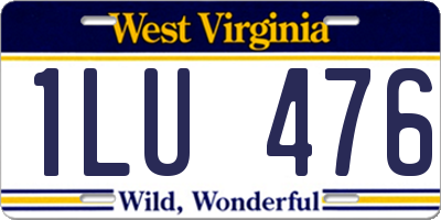 WV license plate 1LU476