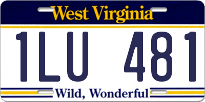 WV license plate 1LU481