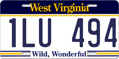 WV license plate 1LU494