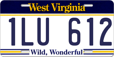 WV license plate 1LU612
