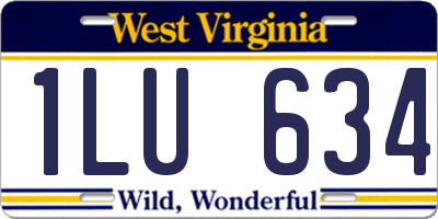 WV license plate 1LU634