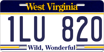 WV license plate 1LU820