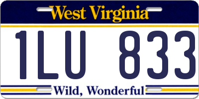 WV license plate 1LU833