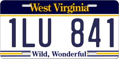 WV license plate 1LU841