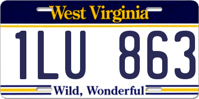 WV license plate 1LU863