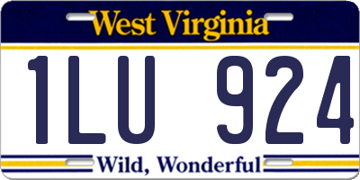 WV license plate 1LU924