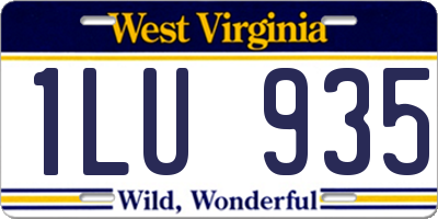 WV license plate 1LU935