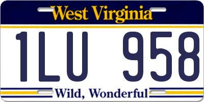 WV license plate 1LU958