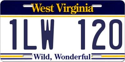 WV license plate 1LW120