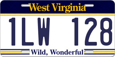 WV license plate 1LW128