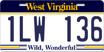 WV license plate 1LW136