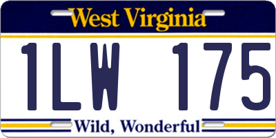 WV license plate 1LW175