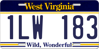 WV license plate 1LW183