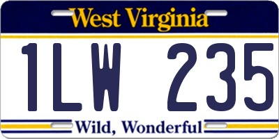 WV license plate 1LW235