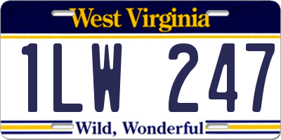 WV license plate 1LW247