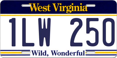 WV license plate 1LW250