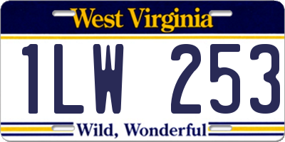 WV license plate 1LW253