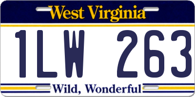 WV license plate 1LW263