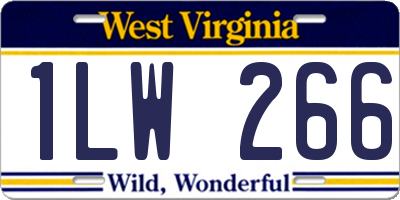 WV license plate 1LW266