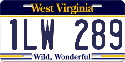 WV license plate 1LW289
