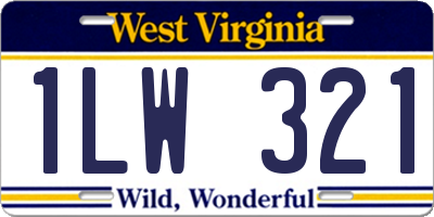 WV license plate 1LW321