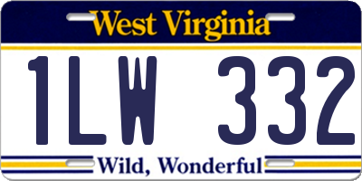 WV license plate 1LW332