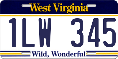 WV license plate 1LW345