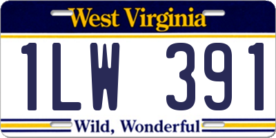 WV license plate 1LW391