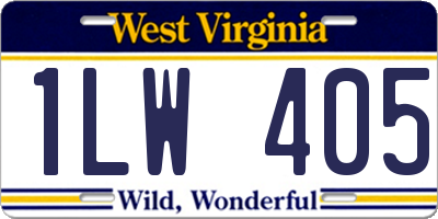 WV license plate 1LW405