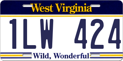 WV license plate 1LW424