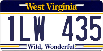 WV license plate 1LW435