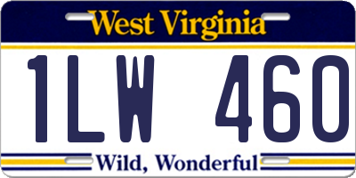 WV license plate 1LW460