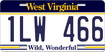 WV license plate 1LW466