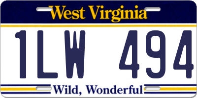 WV license plate 1LW494