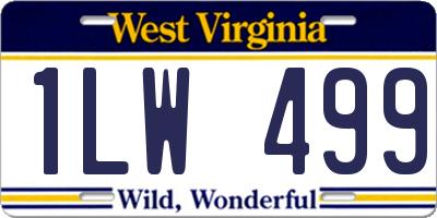 WV license plate 1LW499