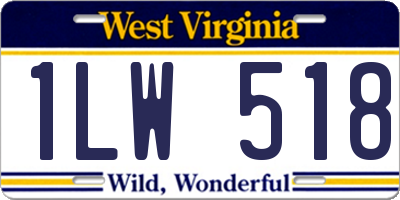 WV license plate 1LW518