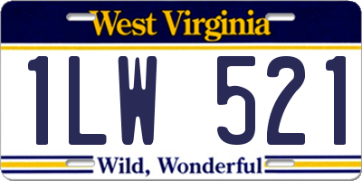 WV license plate 1LW521