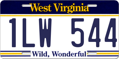 WV license plate 1LW544