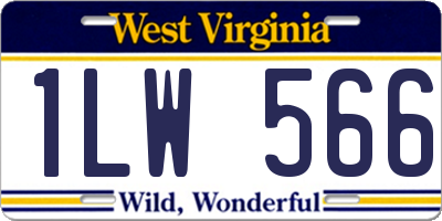 WV license plate 1LW566