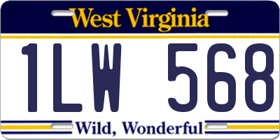 WV license plate 1LW568