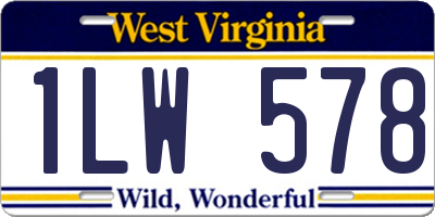 WV license plate 1LW578