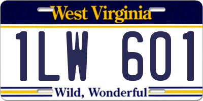 WV license plate 1LW601