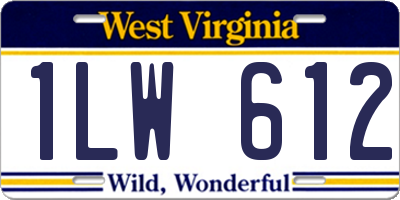 WV license plate 1LW612