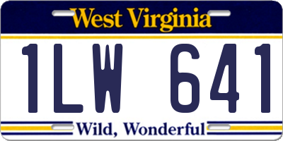 WV license plate 1LW641