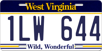 WV license plate 1LW644